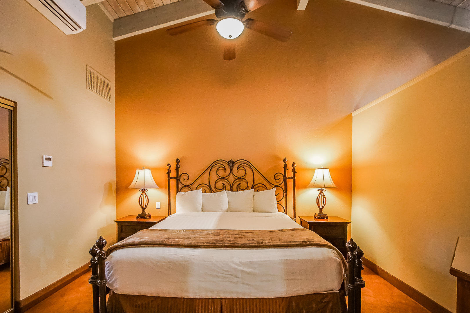 A beautiful master bedroom at VRI's Villas at Poco Diablo in Sedona, Arizona.